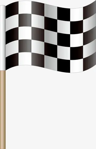 飘曳的黑白色旗子素材图免抠