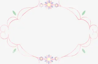 粉色线条花朵框架免抠