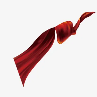 红色丝绸装饰元素免抠