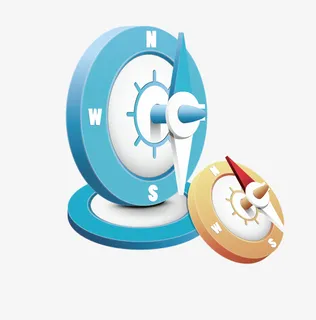 蓝色指南针免抠