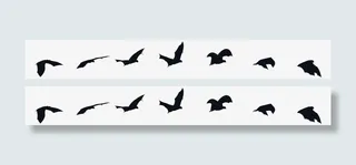 黑色飞舞小鸟元素免抠