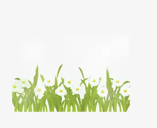 浪漫美丽春天花丛免抠