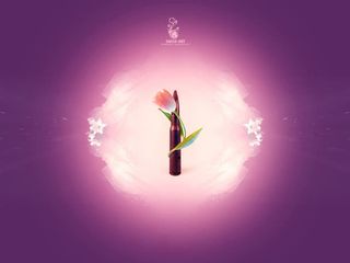 紫粉色渐变白色花朵免抠