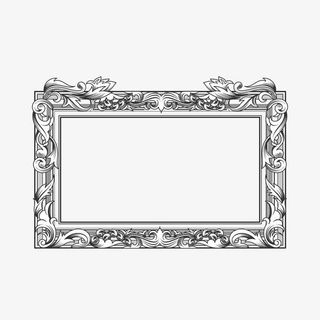 矢量复古精美欧式油画框免抠