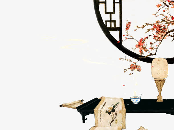 书房外的风景免抠