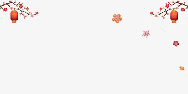 喜庆温暖灯笼花瓣装饰图案免抠