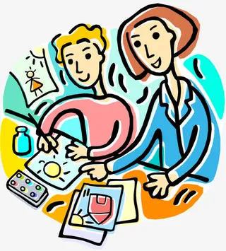 画画的学生免抠