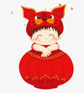 红色福娃免抠节日元旦/春节/元宵元素