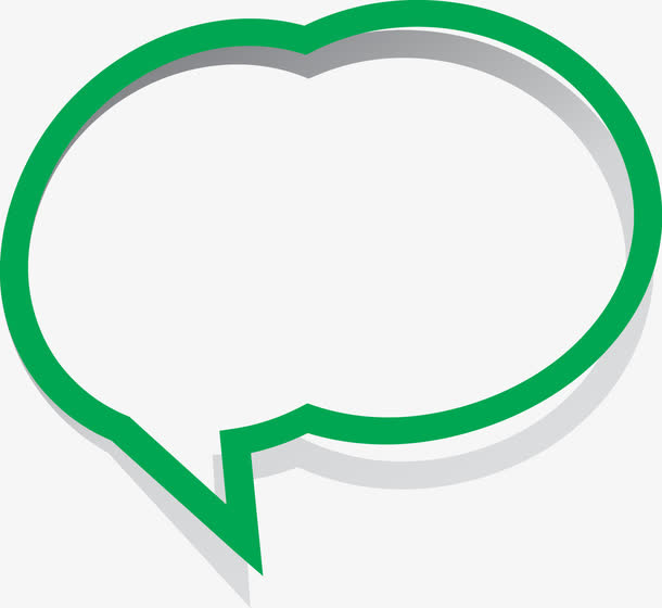 矢量绿色简约不规则对话框免抠