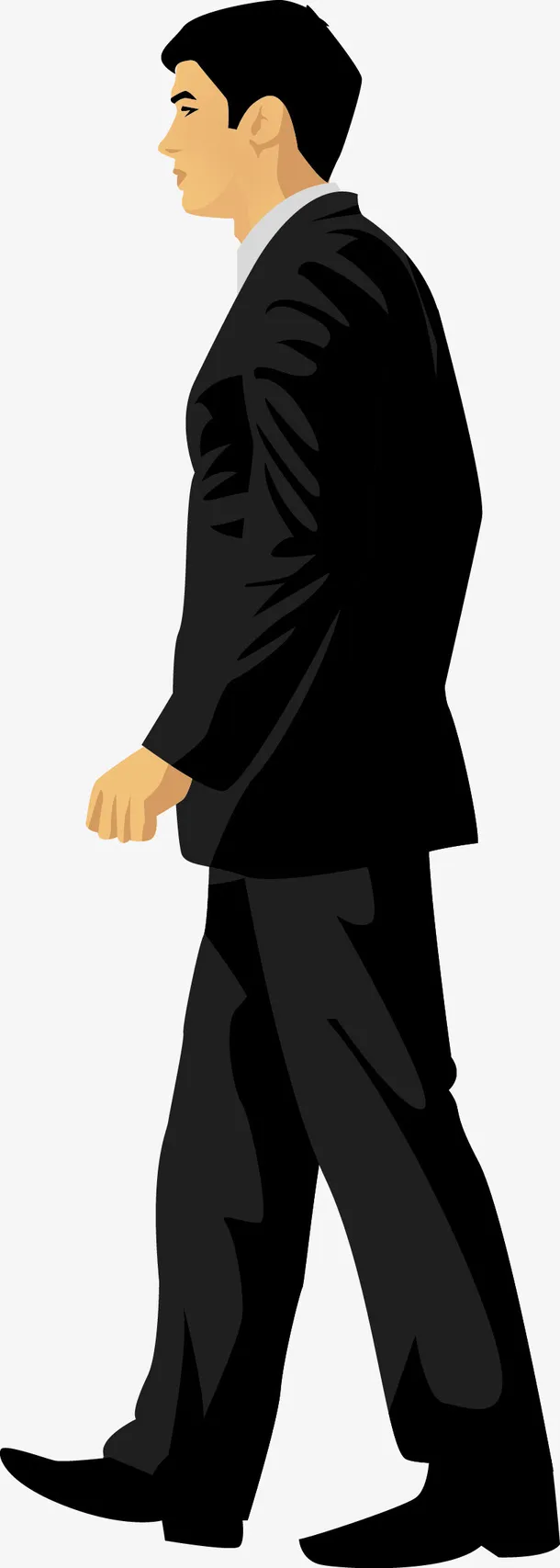 矢量穿黑色西服的男人背影图免抠
