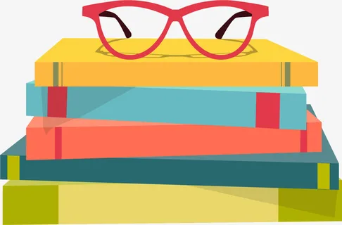 世界读书日叠放的书本免抠