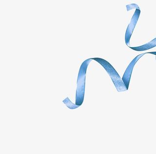 蓝色高档彩带漂浮素材免抠