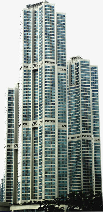 春季城市高楼大厦建筑免抠