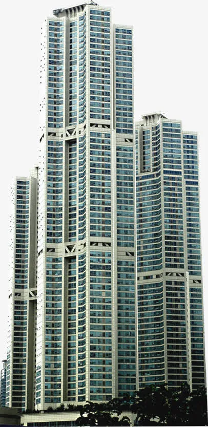 春季城市高楼大厦建筑免抠