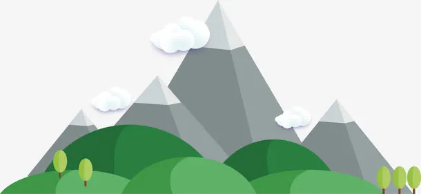 扁平化自然风景山免抠