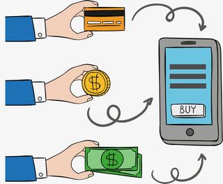 矢量手绘手机支付免抠