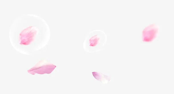 粉色桃花瓣漂浮素材免抠