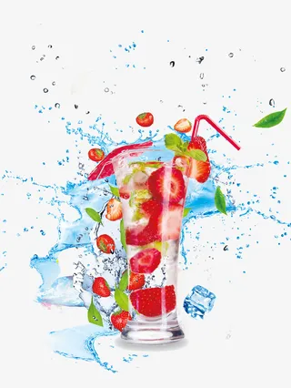 清凉创意水果饮料插画免抠免抠