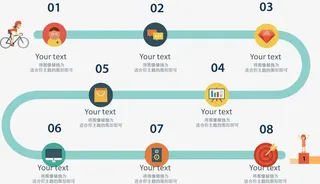 创意公路赛道步骤流程图免抠装饰ppt元素