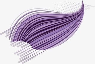 紫色曲线线条免抠