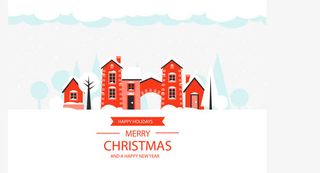 白雪覆盖的小镇免抠