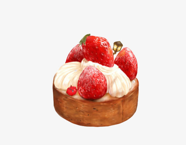 草莓慕斯图片素材免抠