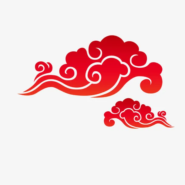 红色祥云素材免抠