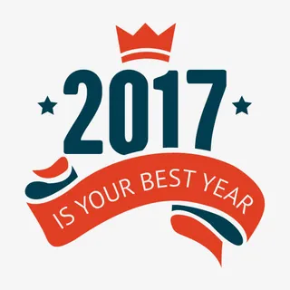 矢量2017标签字体免抠
