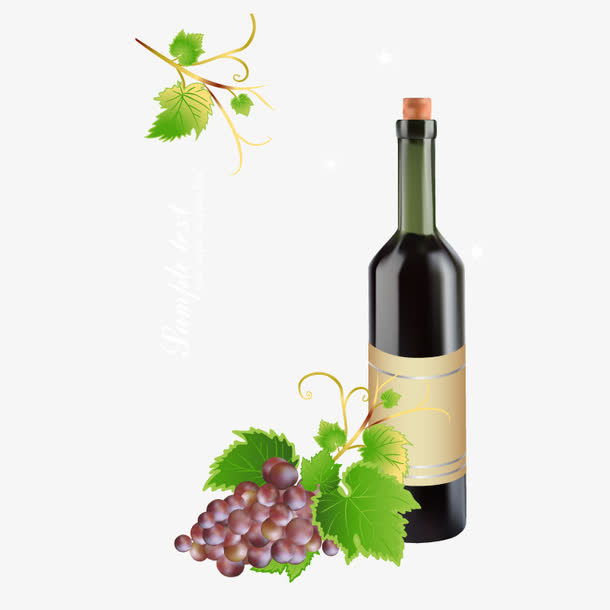 红酒酒瓶矢量素材免抠