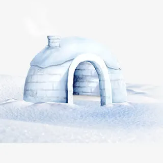 圣诞节雪屋免抠