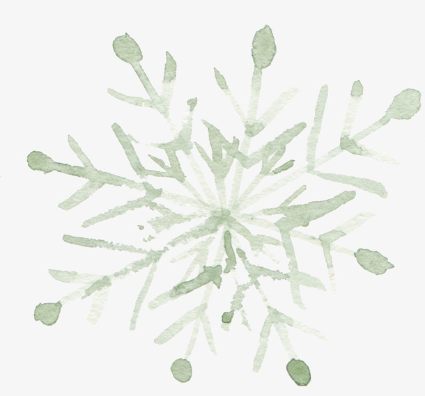 唯美清新的水彩雪花免抠
