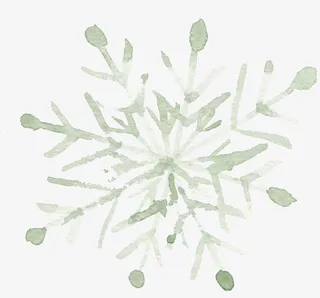 唯美清新的水彩雪花免抠