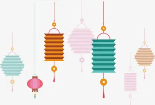 矢量手绘灯笼免抠
