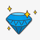 手绘钻石 黄色星星免抠