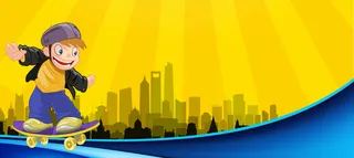 夏季暑期少儿滑板招生培训海报背景高清