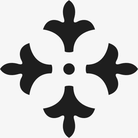 角花底纹花型对称平面图形免抠