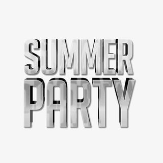 夏天 summer party 金属字体免抠