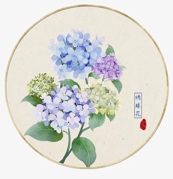 蓝色鲜花免抠