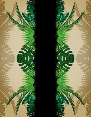 热带丛林绿叶对称广告背景高清