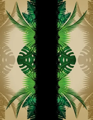 热带丛林绿叶对称广告背景高清