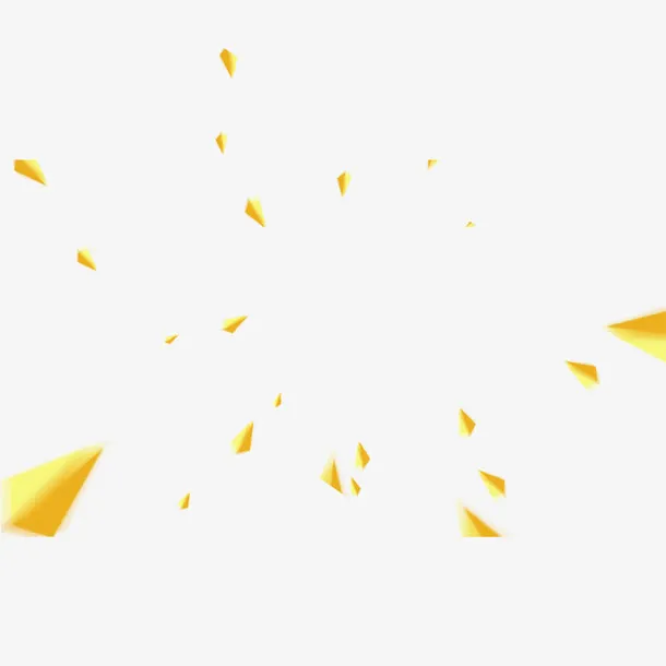 金色漂浮碎纸免抠