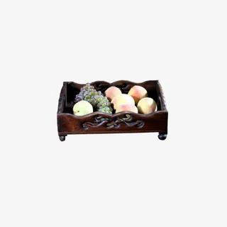 工艺品实木干果盘水果盘免抠