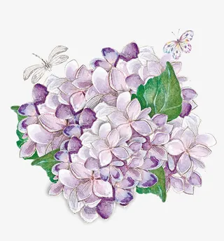 手绘小清新花朵花球装饰免抠