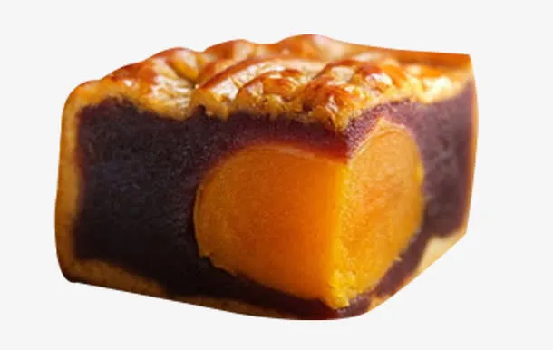 切开的月饼馅蛋黄免抠