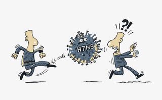 矢量禽流感传染插画免抠