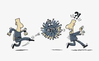 矢量禽流感传染插画免抠