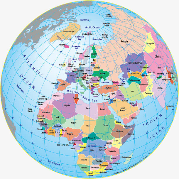 地球仪矢量图免抠