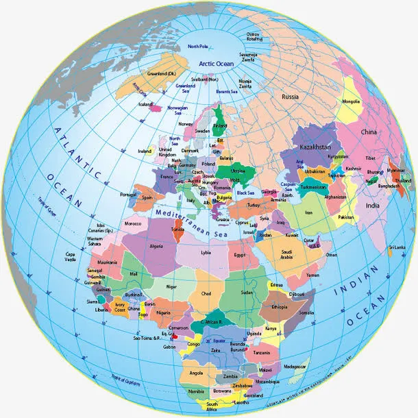 地球仪矢量图免抠