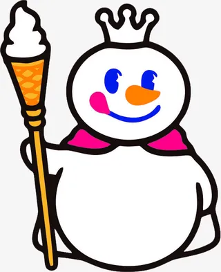 雪人国王，卡通，手绘，动漫免抠
