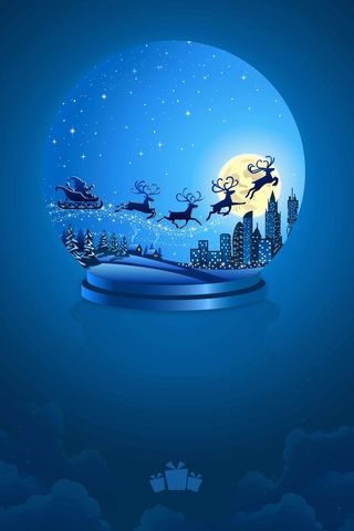 蓝色唯美浪漫平安夜高清